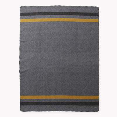 Foot Soldier Military Wool Blanket - Gray / Gold / Black