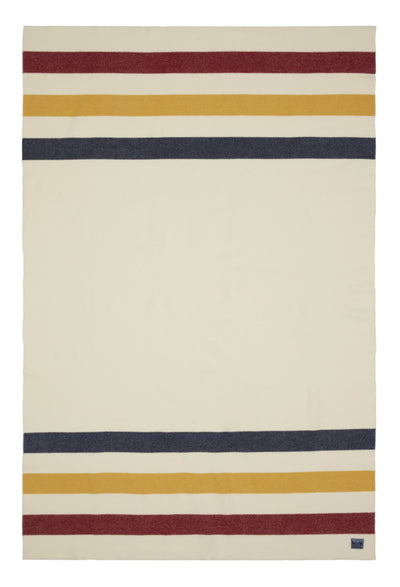 Revival Stripe Wool Throw - Bone White