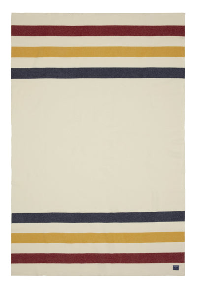 Revival Stripe Wool Throw - Bone White