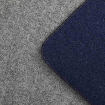 Summit Solid Reversible Wool Blanket - Navy / Gray