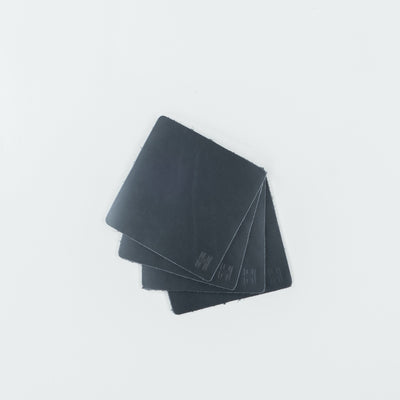 First Fleet Leather Coaster Set - Oxford Excel Black
