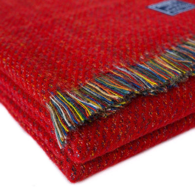 Northern Lights Wool Throw - Red