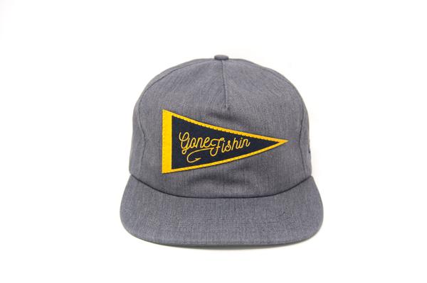 GONE FISHIN' Pennant Strapback - Charcoal