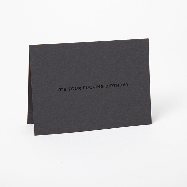 Hand Stamped Greeting Card - Fucking Birthday