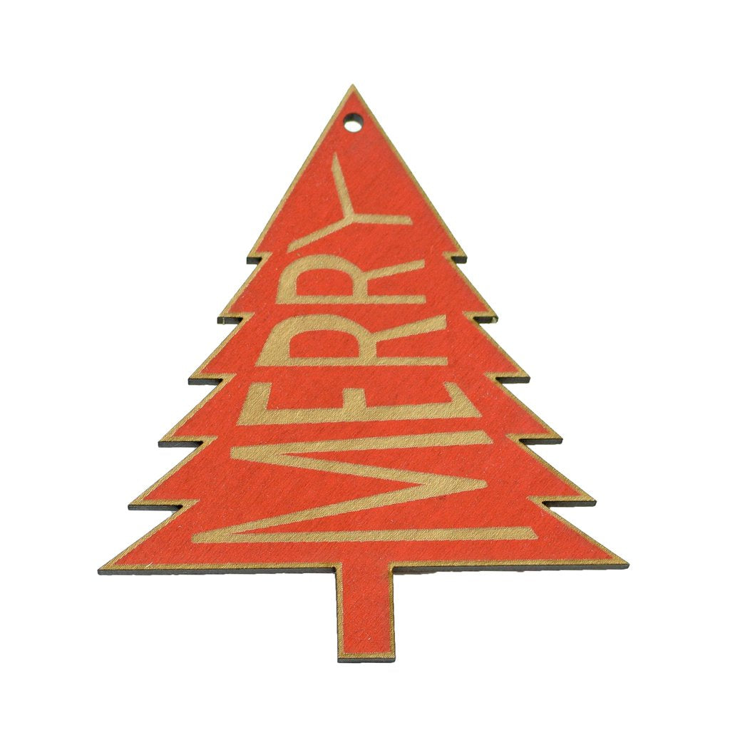 Wooden Ornament - Merry Tree