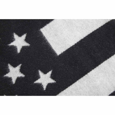 American Flag Wool Throw - Black / Heather Gray