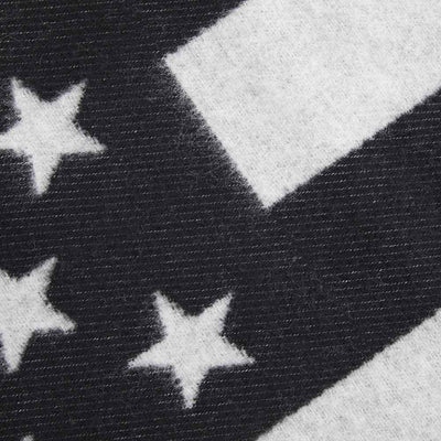 American Flag Wool Throw - Black / Heather Gray