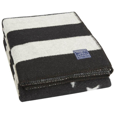 American Flag Wool Throw - Black / Heather Gray