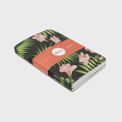 Word. Notebooks - Aloha Leaves (3 Pack)