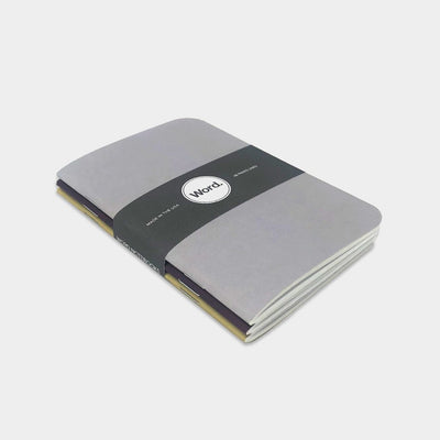 Word. Notebooks - Drab (3 Pack)