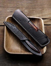 LEATHER COMB SLEEVE WITH MUSTACHE-BEARD COMB