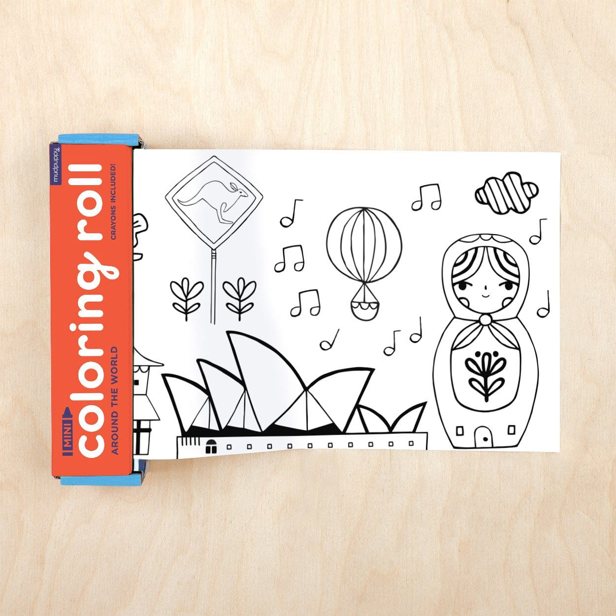 Around the World Mini Coloring Roll