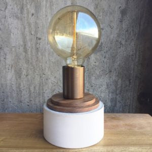 Concrete Stack Lamp - Walnut