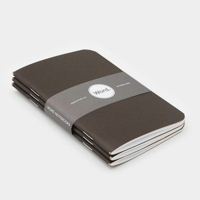 Word. Notebooks - Black (3 Pack)